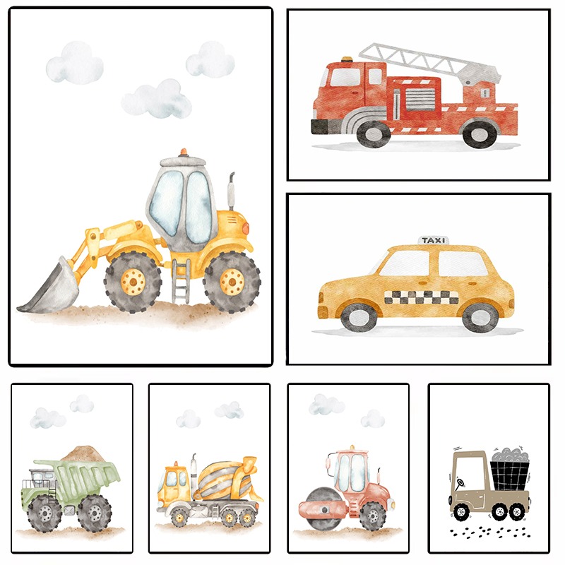 Heavy Equipment Background - المركبات المائية جدار الفن شاحنات البناء