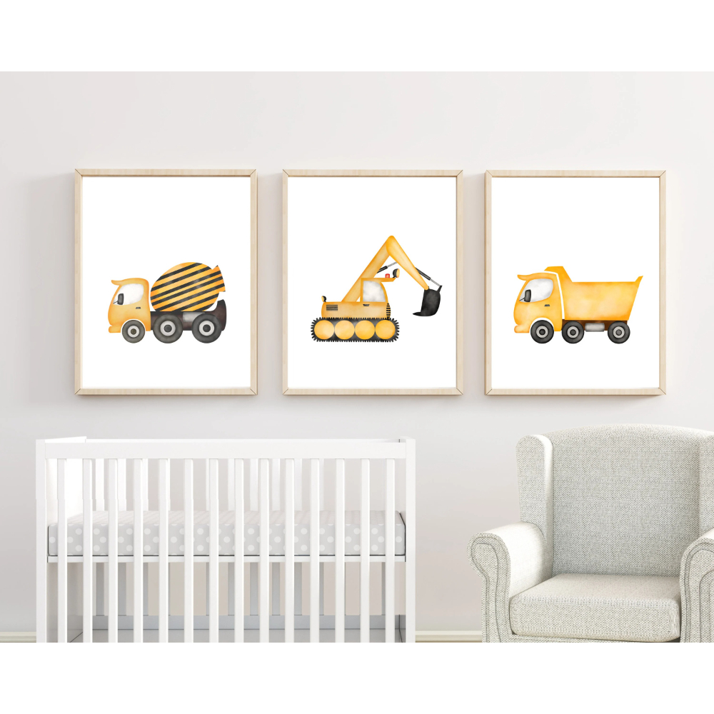 Heavy Equipment Background - 3 قطع من لوحات فنية بسيطة