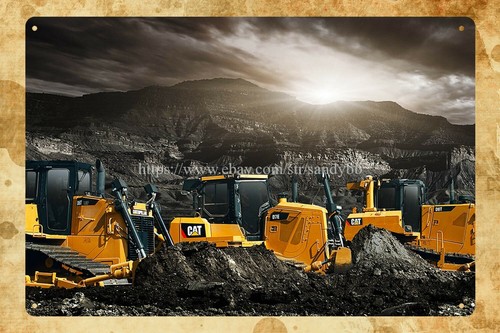 Heavy Equipment Sign - لافتة معدنية مزخرفة للحائط بتصميم معدات