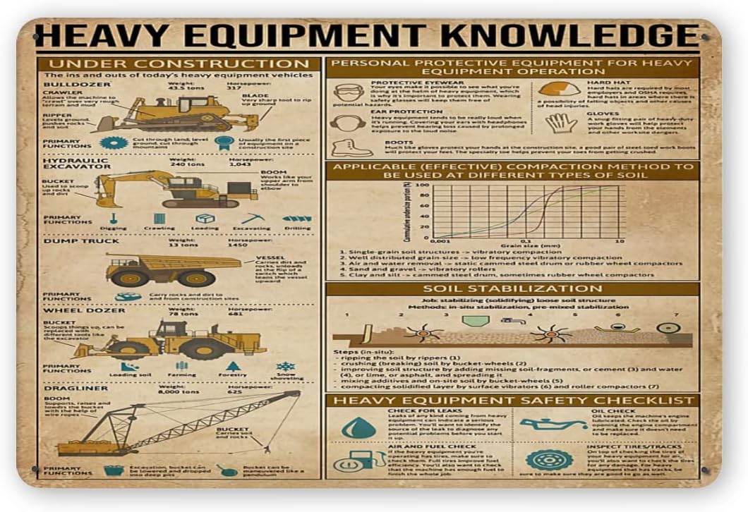 لافتات معدنية وملصقات صفيح معد - مراجعة Heavy Equipment Sign وسعره