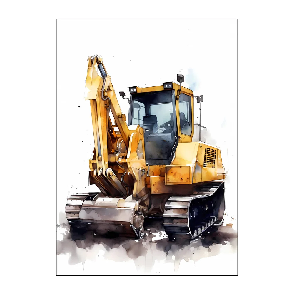 ملصق لوحة بالألوان المائية للح - مراجعة Heavy Equipment Background وسعره