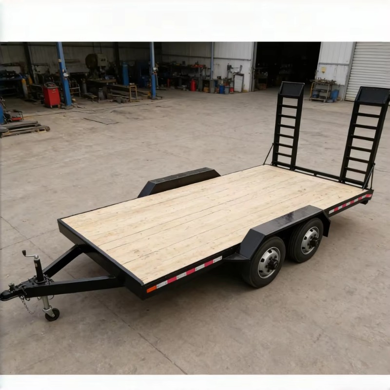 مقطورة معدات ذات محورين مع سطح - مراجعة Heavy Equipment Hauling وسعره