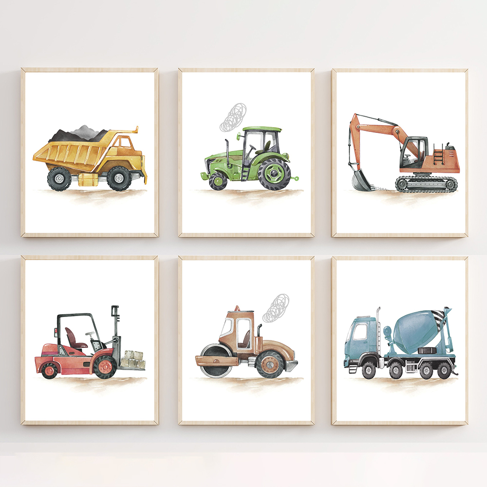 البناء مركبة يطبع قماش اللوحة  - مراجعة Heavy Equipment Background وسعره